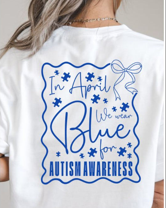 In April We Wear Blue Shirt